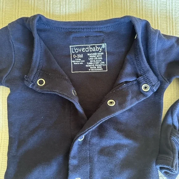 L'ovedbaby Kids Footies - Charcoal and Navy - Picture 3 of 3